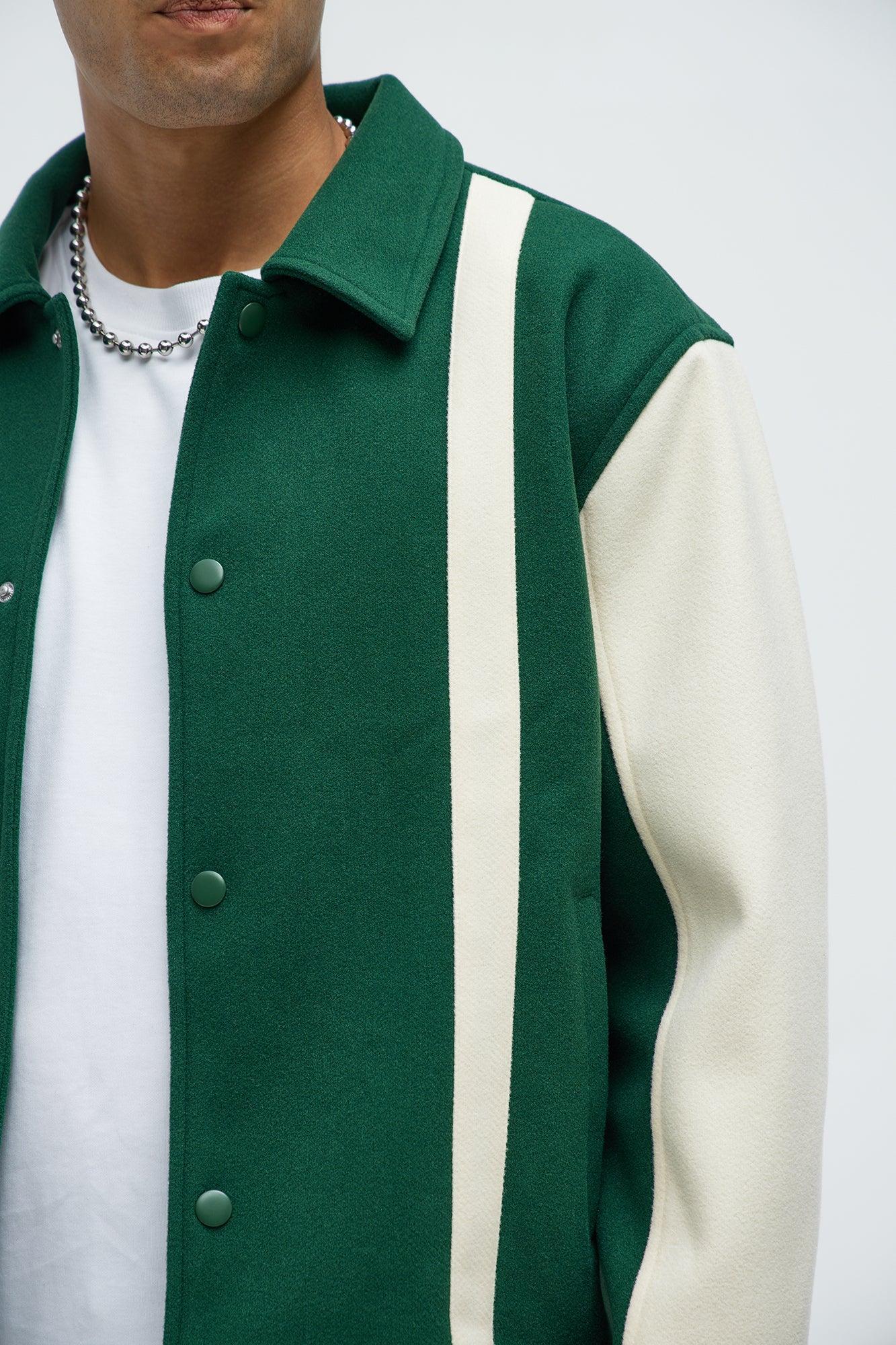 Gone Through Motions Varsity Jacket - Green/combo Product Image