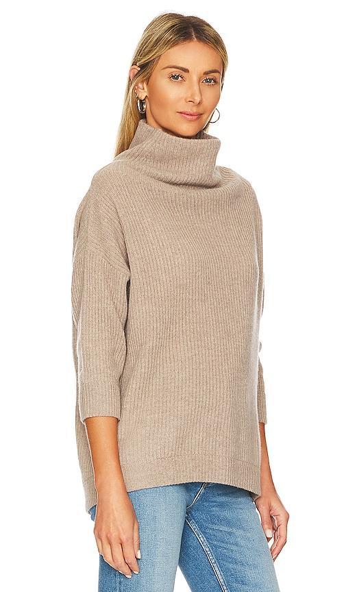 Autumn Cashmere Funnel Neck Sweater in Taupe. Size M. Product Image