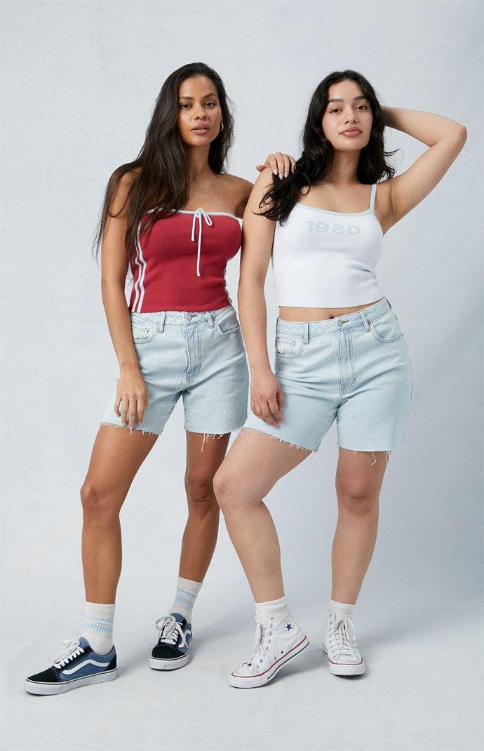 Women's Stretch Curve Denim Dad Shorts - Product Image