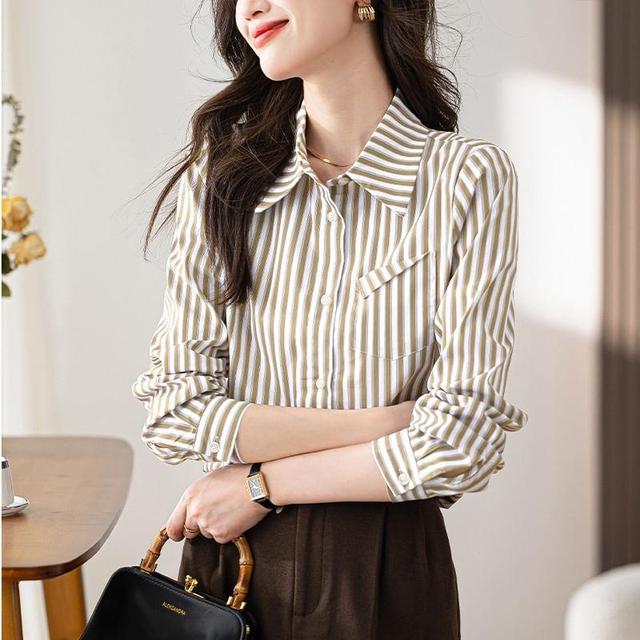 Long-Sleeve Striped Shirt Product Image