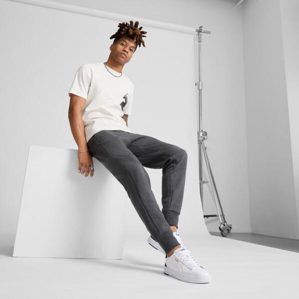 PUMA Essentials Logo Men's Sweatpants in Dark Grey Heather Product Image