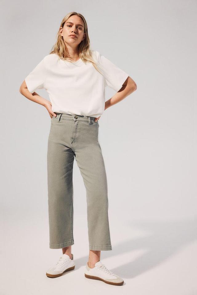 Cropped Twill Pants Product Image