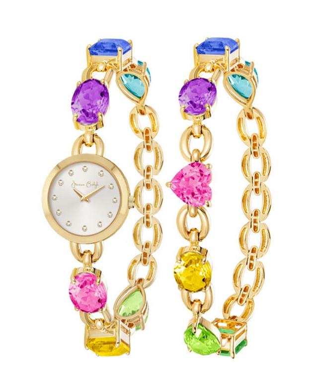 Jessica Carlyle Womens Quartz Gold-Tone Alloy Watch 19.5mm Gift Set - Shiny Gold Product Image