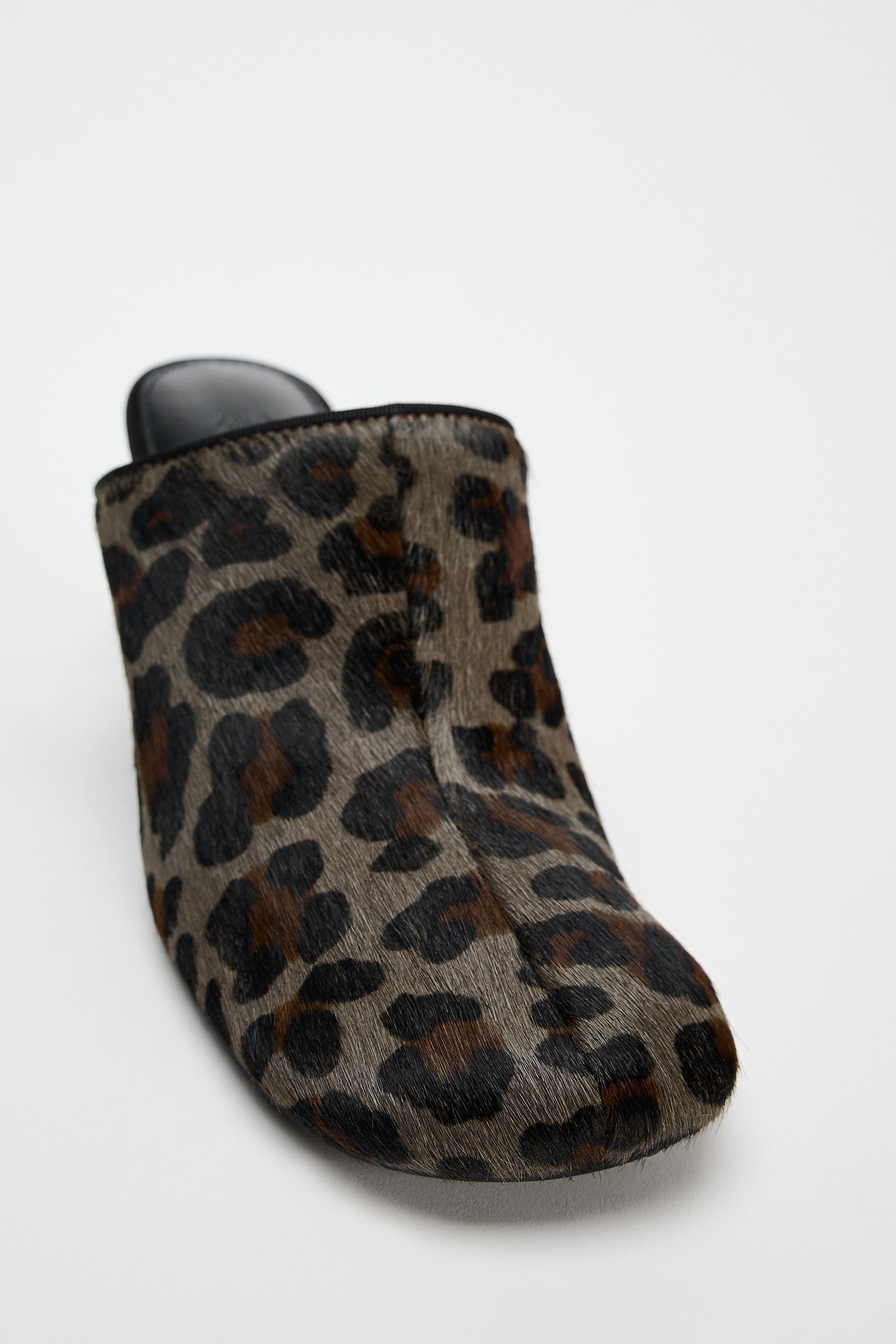 ANIMAL PRINT LEATHER MULES Product Image