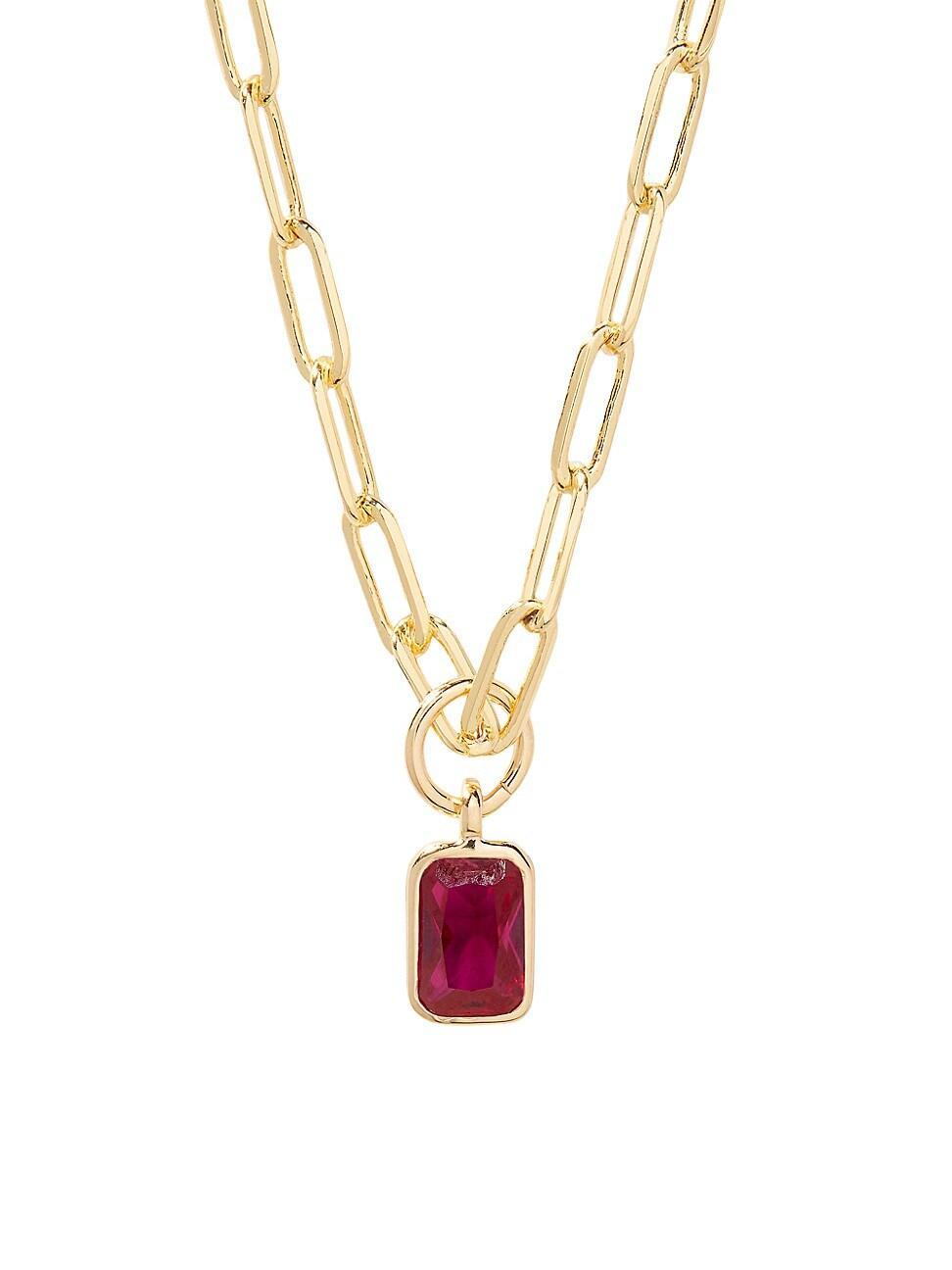 Womens Mackenzie 14K-Yellow-Gold Vermeil & Birthstone Pendant Necklace Product Image