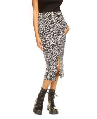 Michael Michael Kors Womens Animal-Print Utility Slit-Front Midi Skirt product image