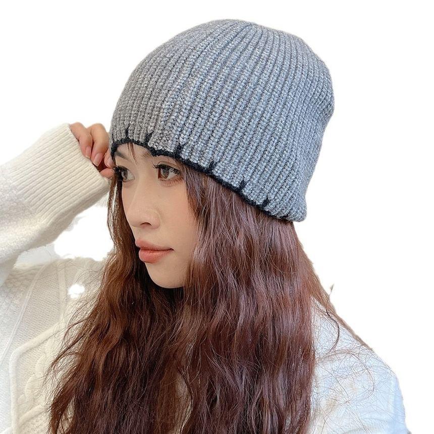 Contrast-Trim Beanie Product Image