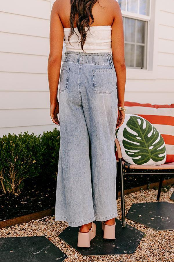 The Channing High Waist Chambray Wide Leg Pants Product Image