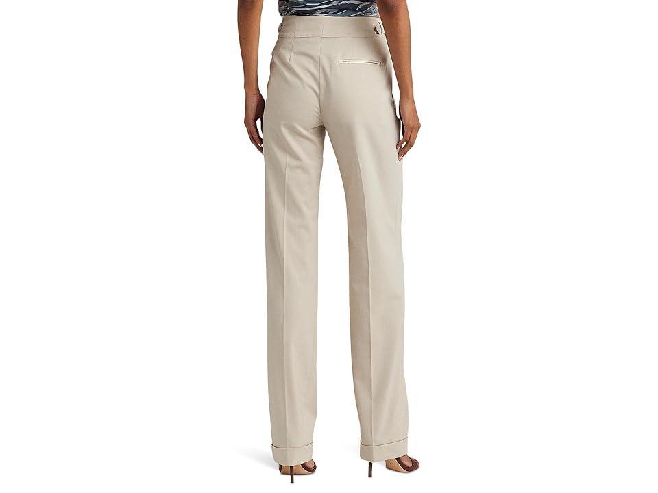 Lauren Ralph Lauren Pleated Wool-Blend Twill Straight Pants (Explorer Sand) Women's Casual Pants Product Image