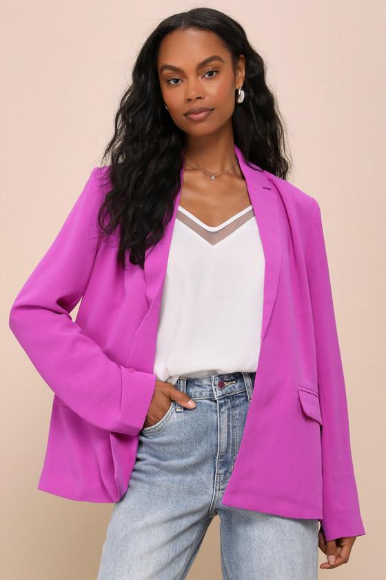 Payton Magenta Purple Open-Front Blazer Product Image