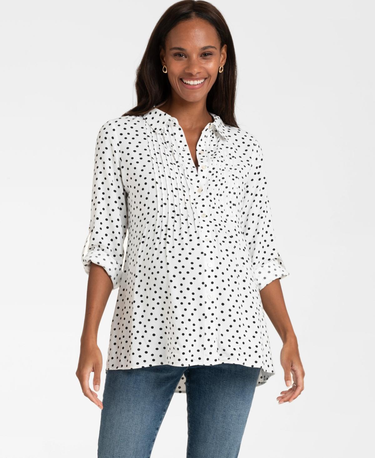 Seraphine Womens Polka Dot Button-Down Maternity Blouse Product Image