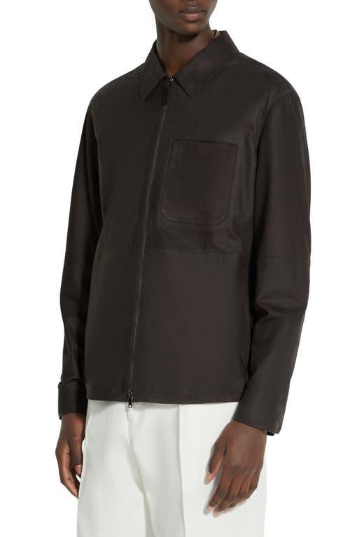 Mens Suede Full-Zip Overshirt Product Image