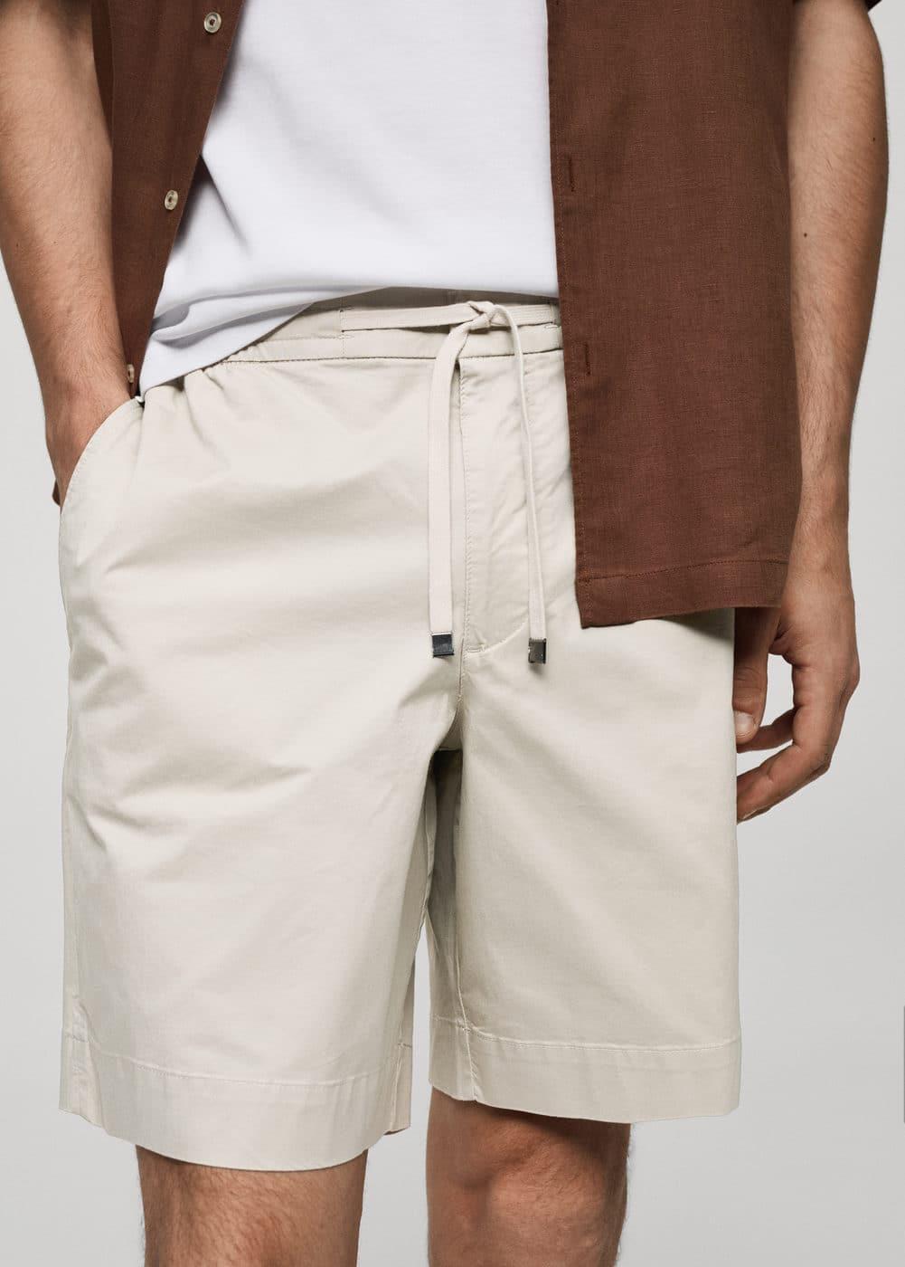 MANGO MAN - Slim fit cotton Bermuda shorts beigeMen Product Image