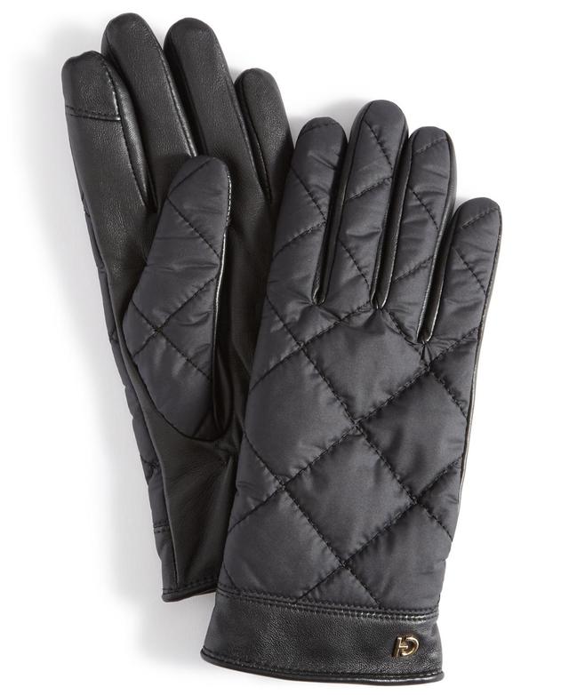 Cole Haan Womens Faux-Fur-Lined Quilted Puffer Gloves Product Image