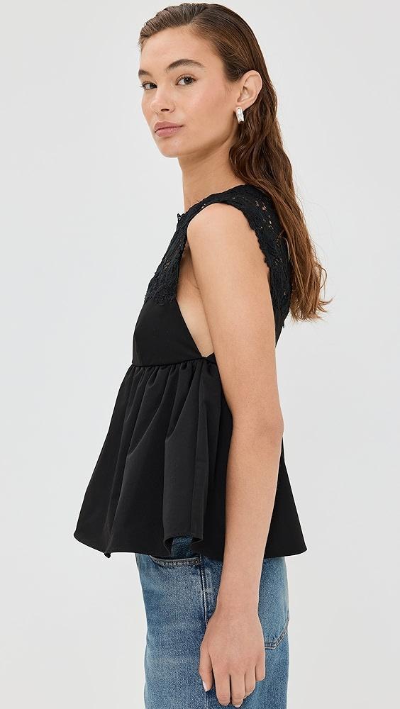 Kika Vargas Ivonne Top Black Twill | Shopbop Product Image