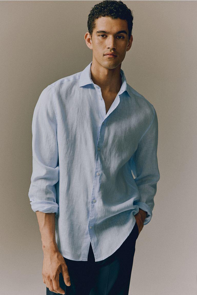 Slim Fit Linen Shirt Product Image