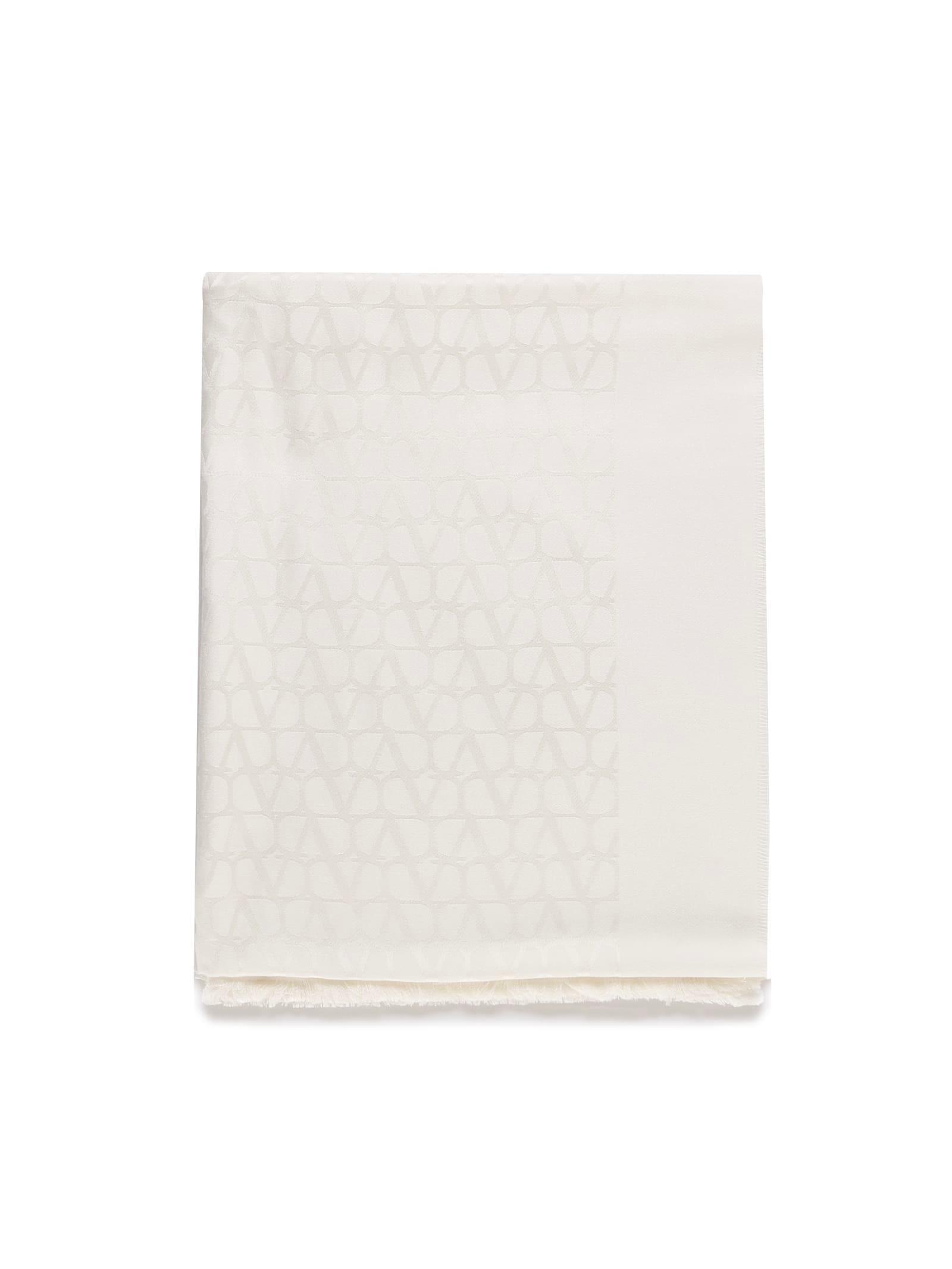 Toile Iconographe Stole In Silk And Wool In Ivory Product Image