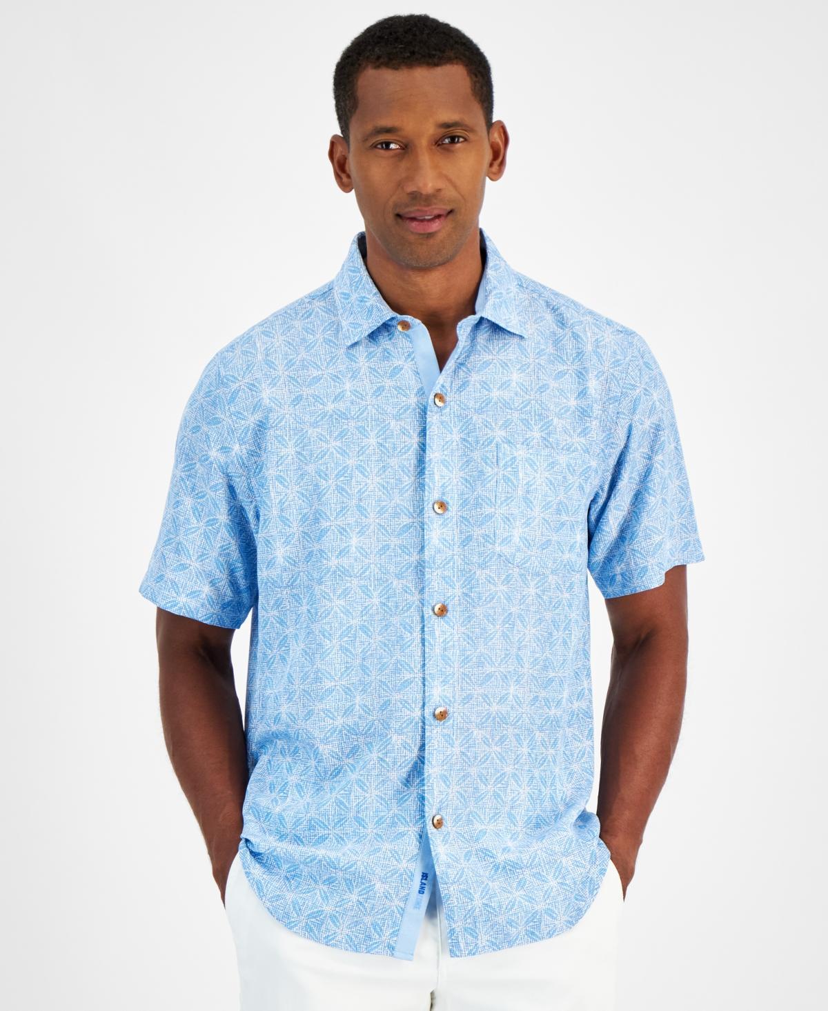 Tommy Bahama Mens Floral Tile Print Short Sleeve Button-Down Shirt Product Image