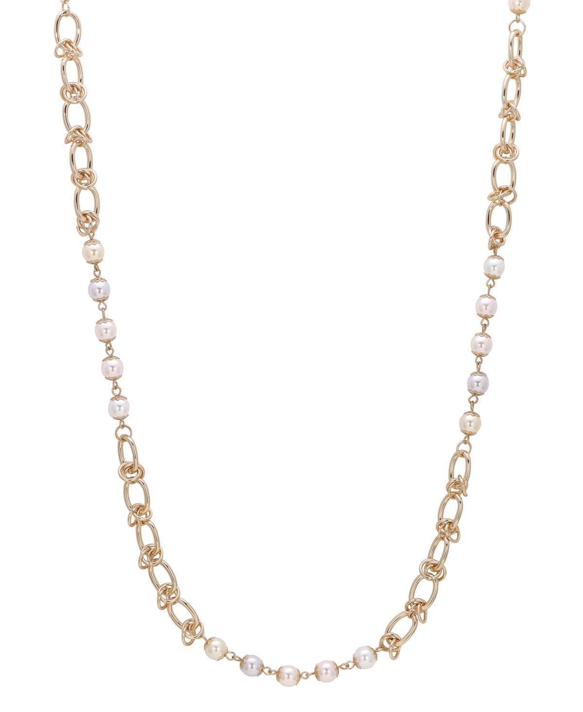 1928 Gold Tone Faux Pearl Necklace, Womens, White Product Image