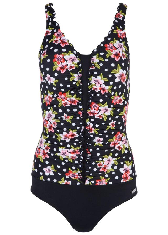 Ruched One-Piece - Dot Floral Product Image