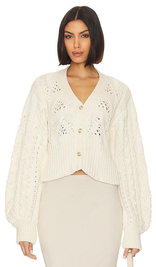 FAITHFULL THE BRAND Dayana Cardigan in Ivory. Size S, XL. Product Image