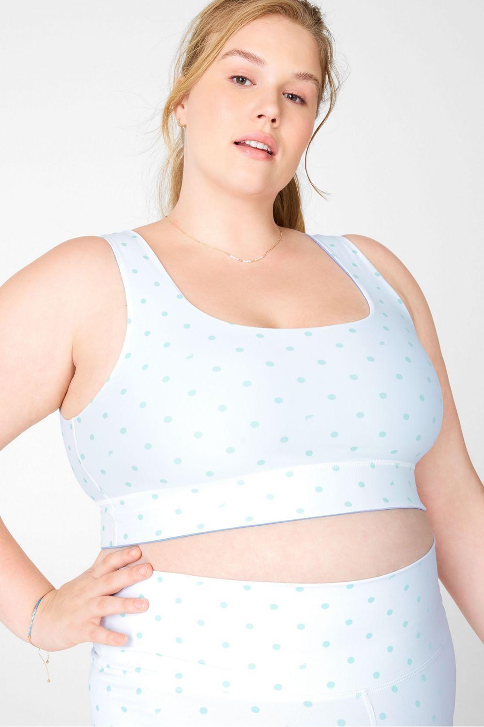 Fabletics Harlow Reversible Medium Impact Sports Bra Womens white plus Size 4X Product Image