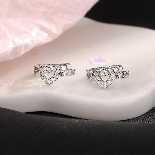 Rhinestone Heart Ear Cuff Product Image