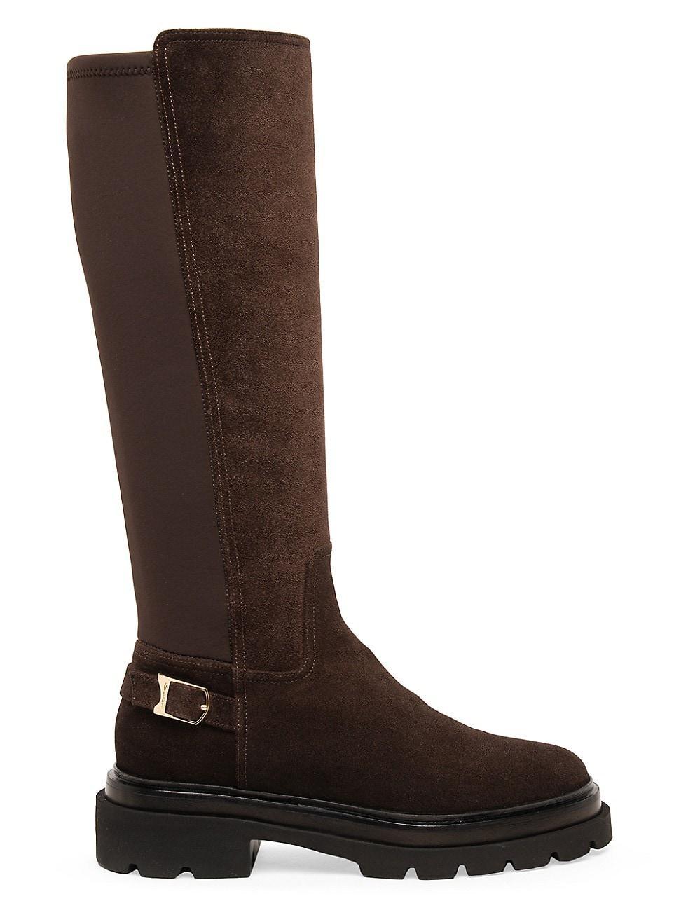 Womens Suede & Neoprene Buckled Boots product image