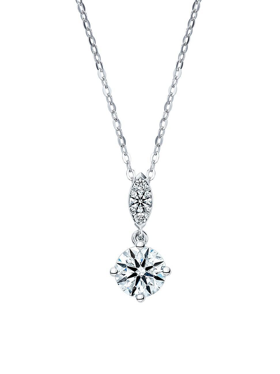 Womens Aerial 18K White Gold & 0.37 TCW Diamond Petite Drop Pendant Necklace Product Image