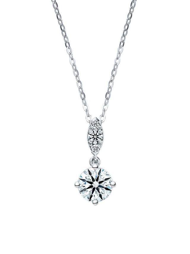 Womens Aerial 18K White Gold & 0.37 TCW Diamond Petite Drop Pendant Necklace Product Image