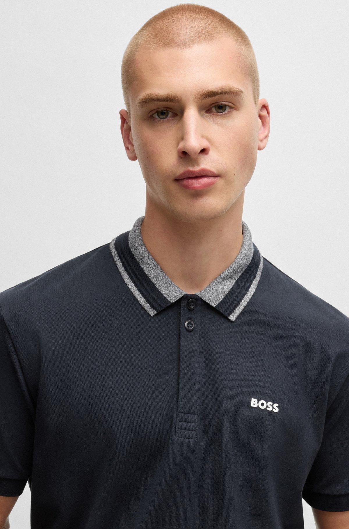 Stretch-cotton polo shirt with logo detail Product Image