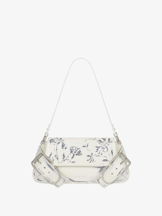 Voyou Shoulder Flap bag in leather with floral pattern Product Image