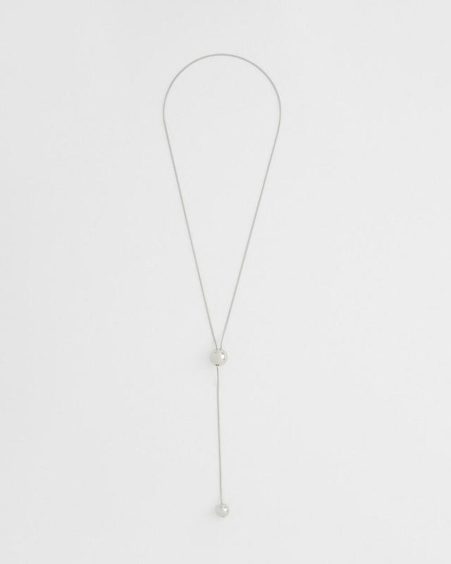 Adjustable Silver Tone Y-Necklace   Chico's - Silver - Women Product Image