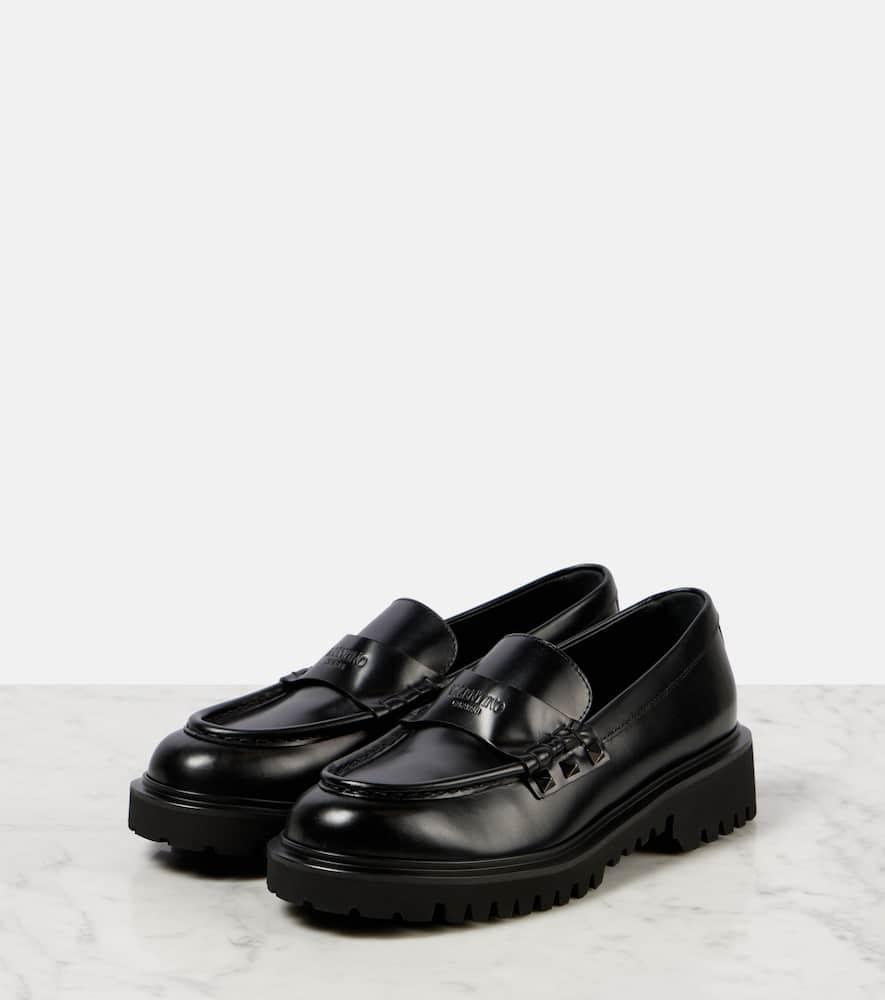 VALENTINO GARAVANI Women's Rockstud Lug Sole Loafers In Black Product Image