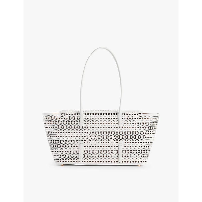 Alaia White Neo Mina 32 Leather Top-handle Bag Product Image