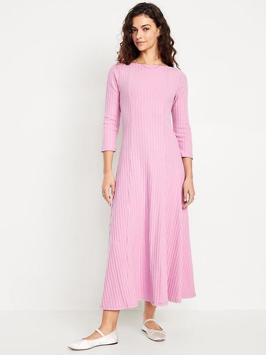 Fit &amp; Flare Ribbed Maxi Dress Product Image