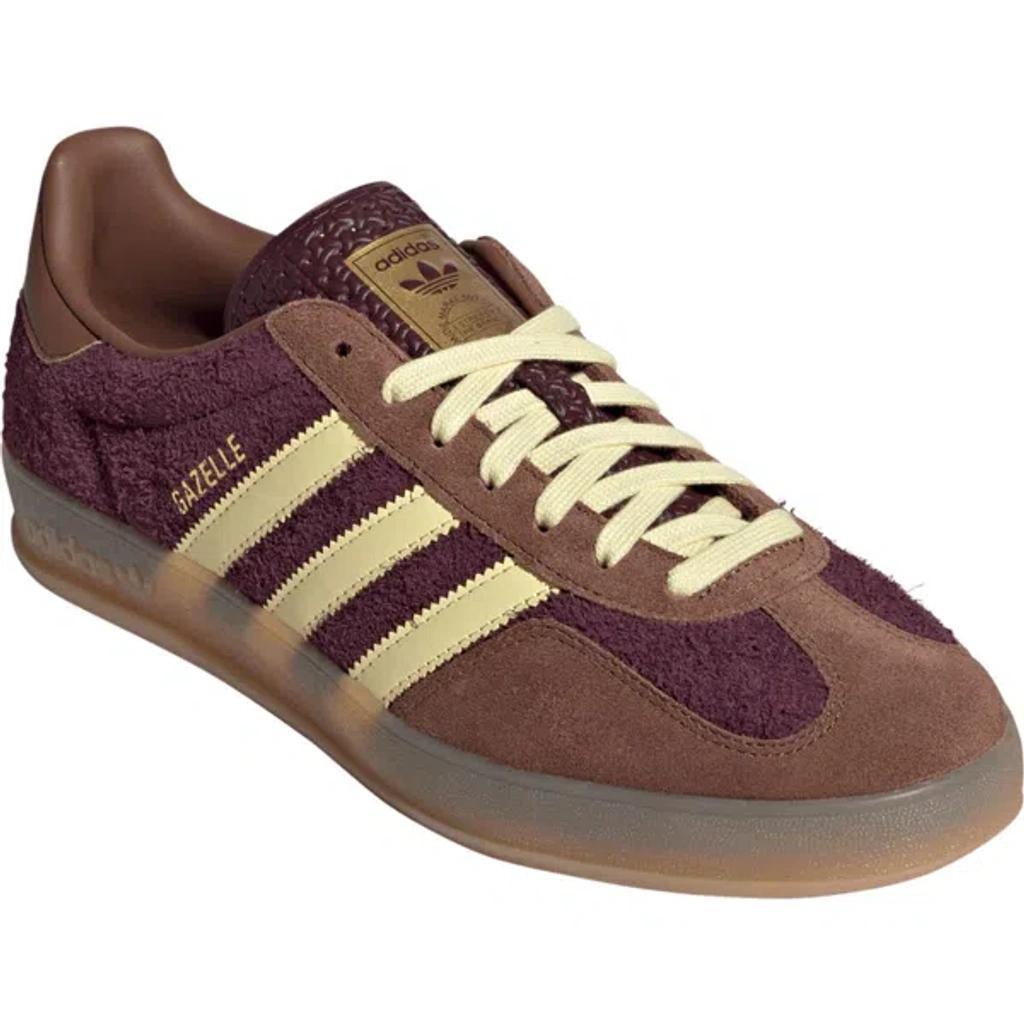 ADIDAS ORIGINALS Adidas Gazelle Indoor Sneaker In Maroon/almost Yellow Product Image