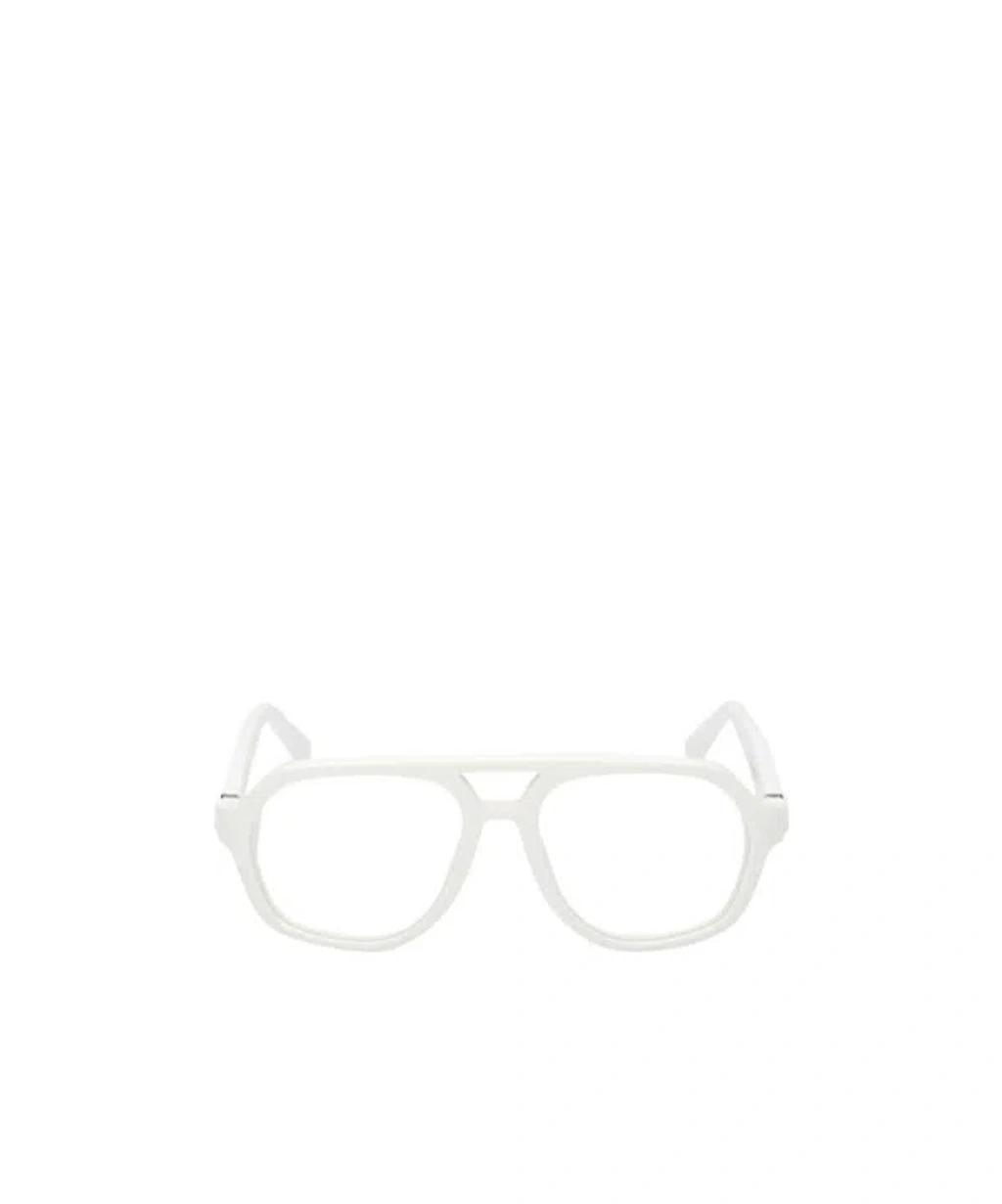 MONCLER Pilot-frame Clear-lenses Glasses In White Product Image