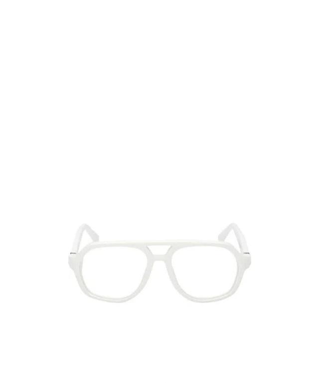 MONCLER Pilot-frame Clear-lenses Glasses In White Product Image