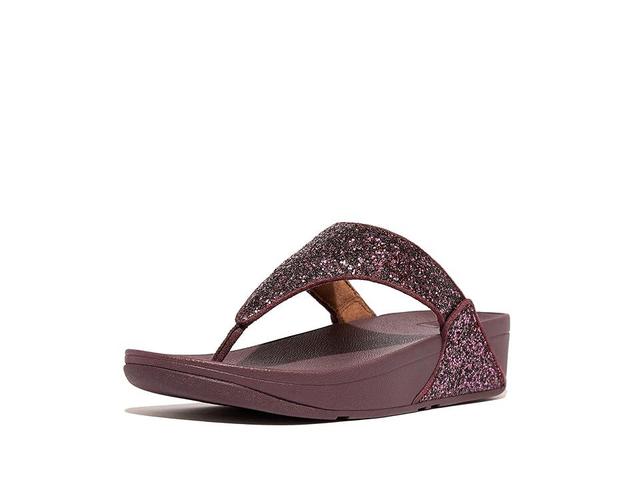 FitFlop Lulu Glitter Toe-Post Sandals (Metallic Mauve Wine) Women's Sandals Product Image