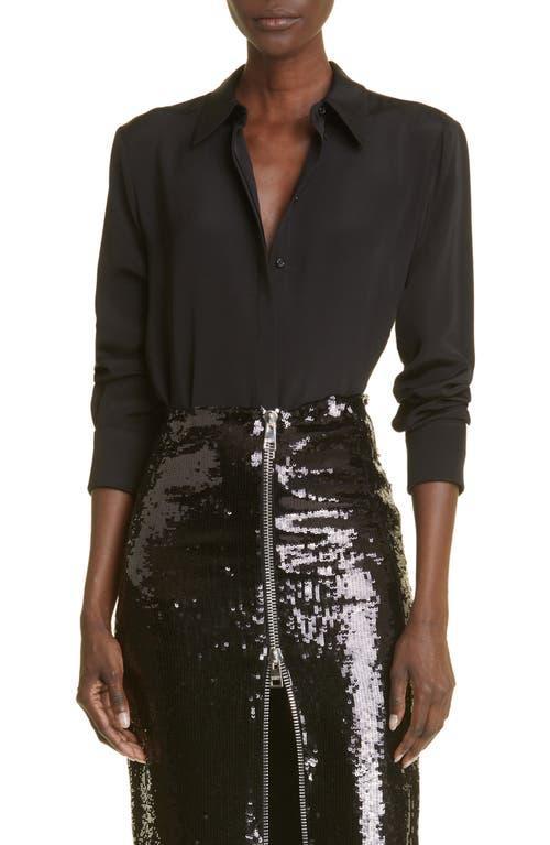 Brandon Maxwell The Spence Silk Button-Up Blouse Product Image