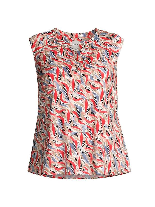 Womens Coral Waves Split Neck Tank Product Image