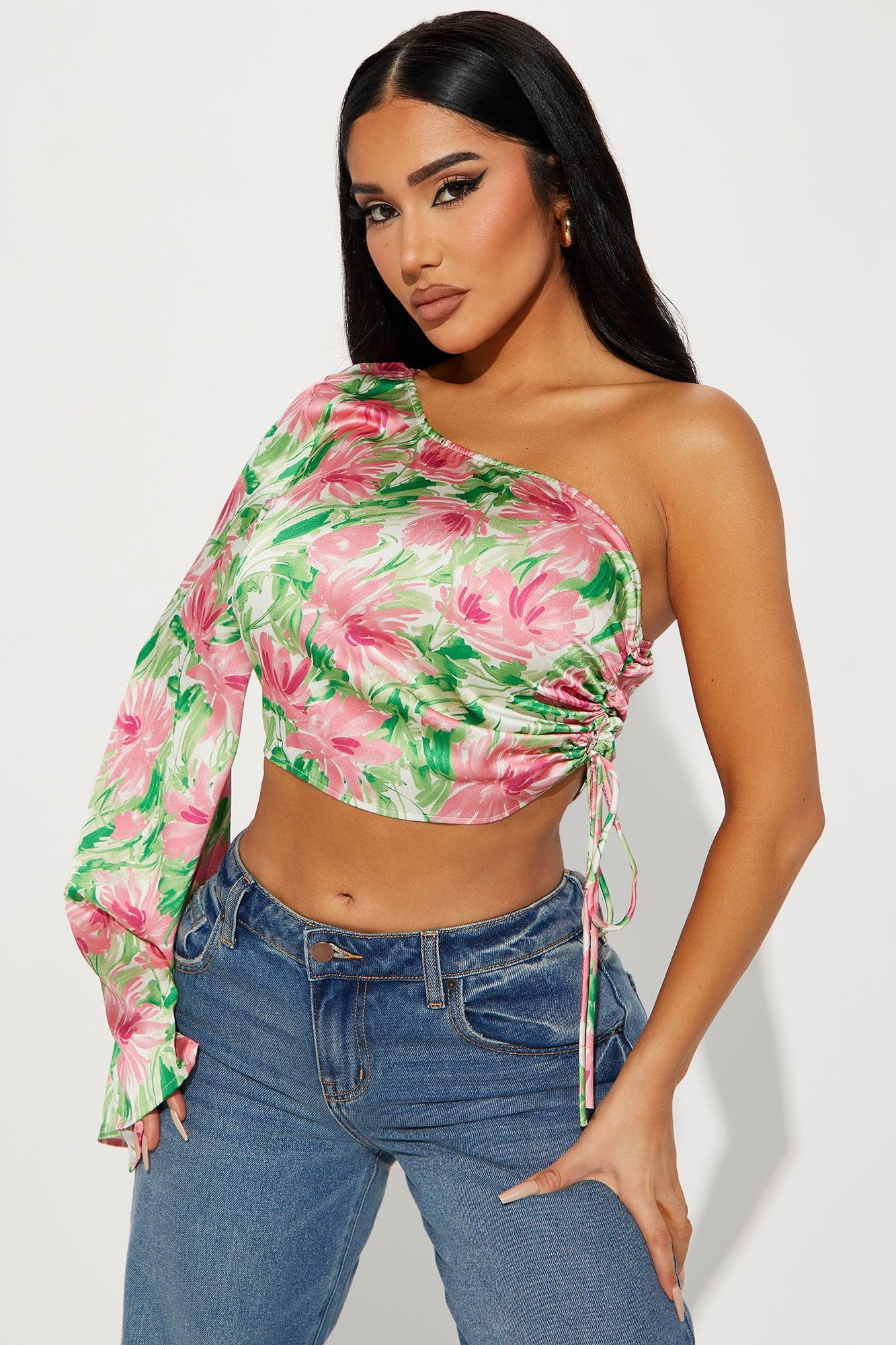 Out Of Office Satin Blouse Top - Pink/combo Product Image