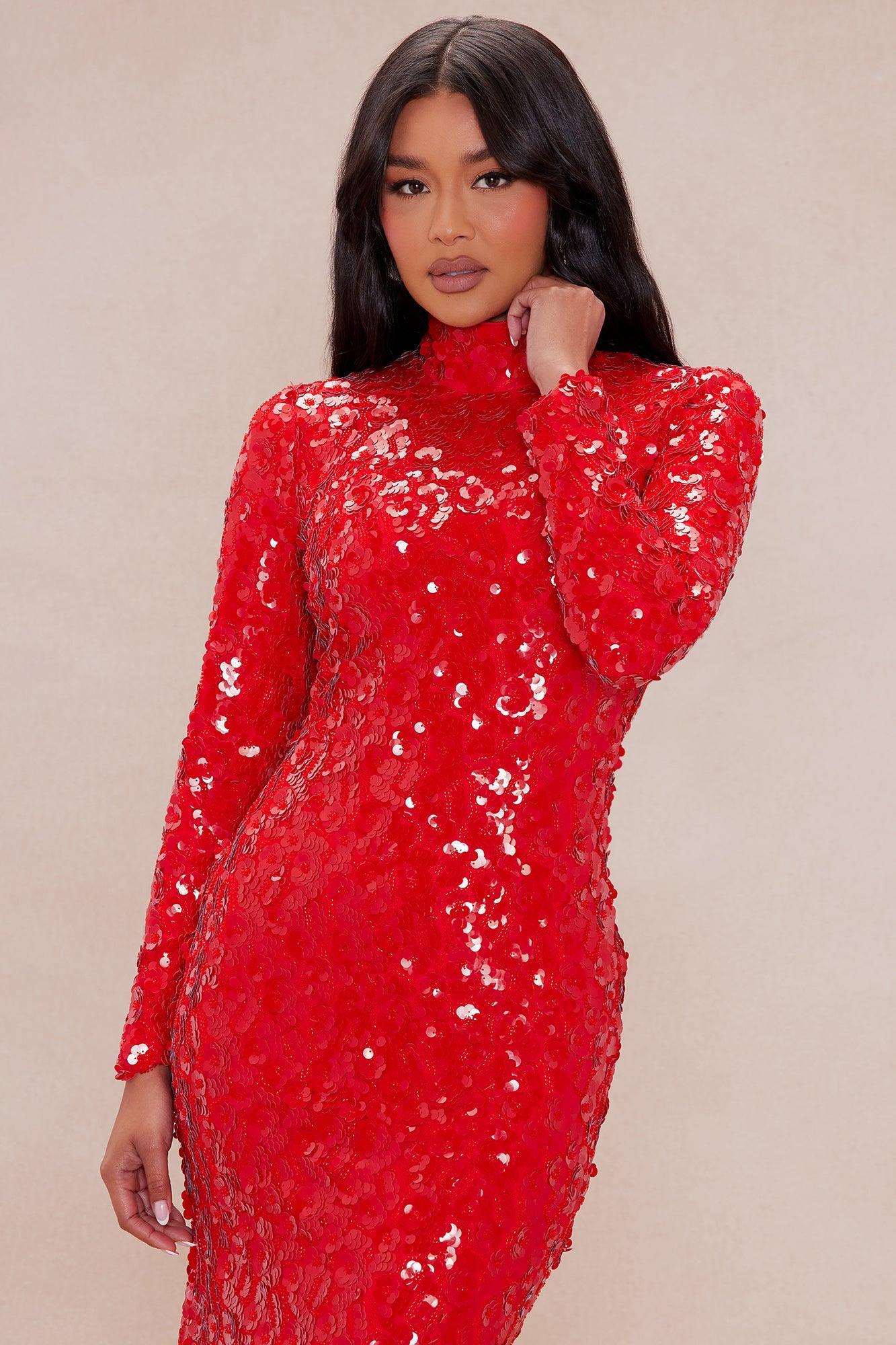 Ariana Embellished Gown - Red Product Image