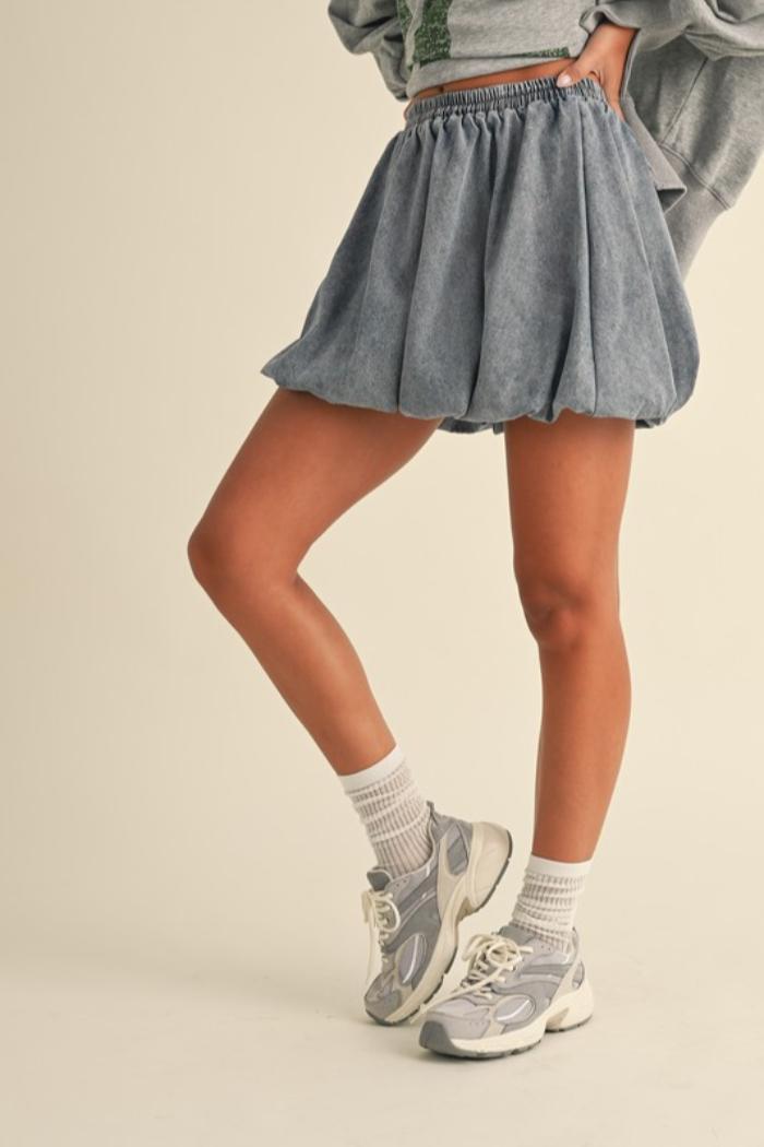 Balloon Denim Mini Skirt Product Image