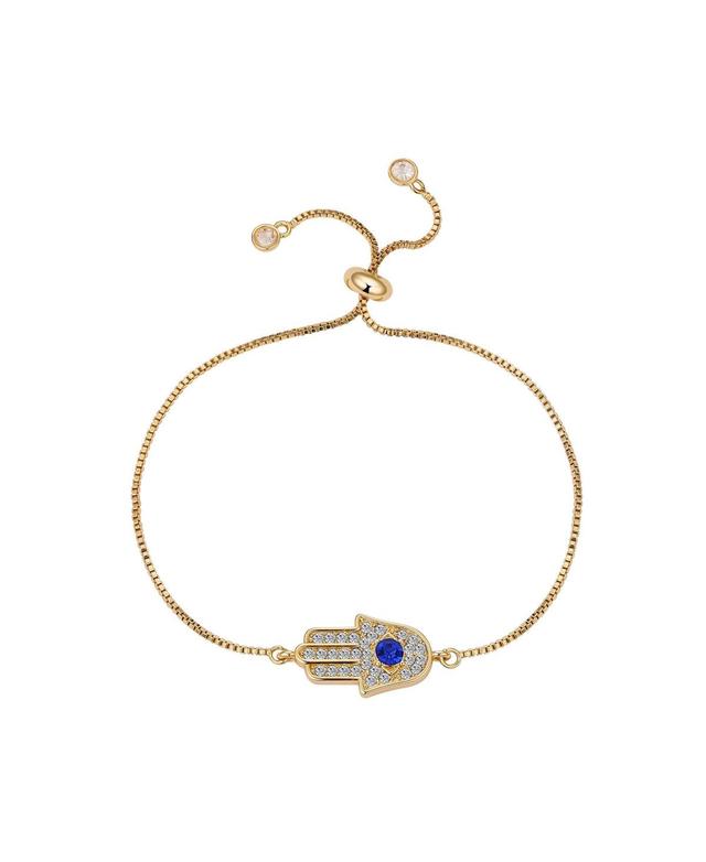 Unwritten Blue and Clear Crystal Hamsa Hand Bracelet Product Image