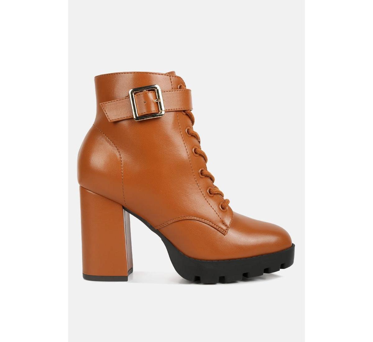 London Rag Grahams Womens Heeled Ankle Boots Med Brown Product Image