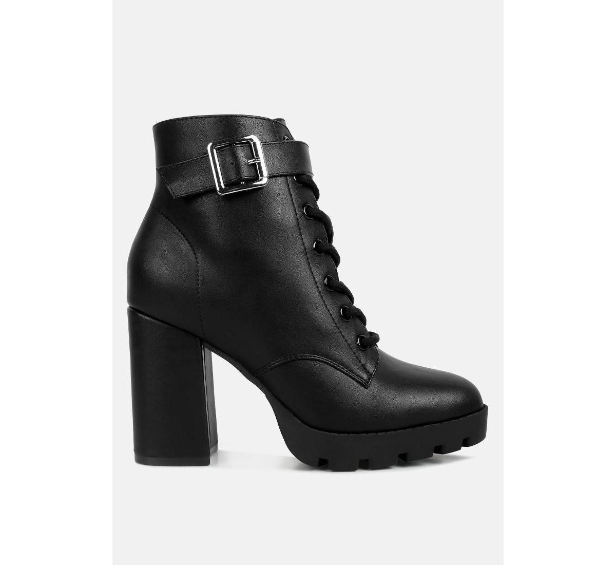 Womens grahams faux leather lace up boots Product Image