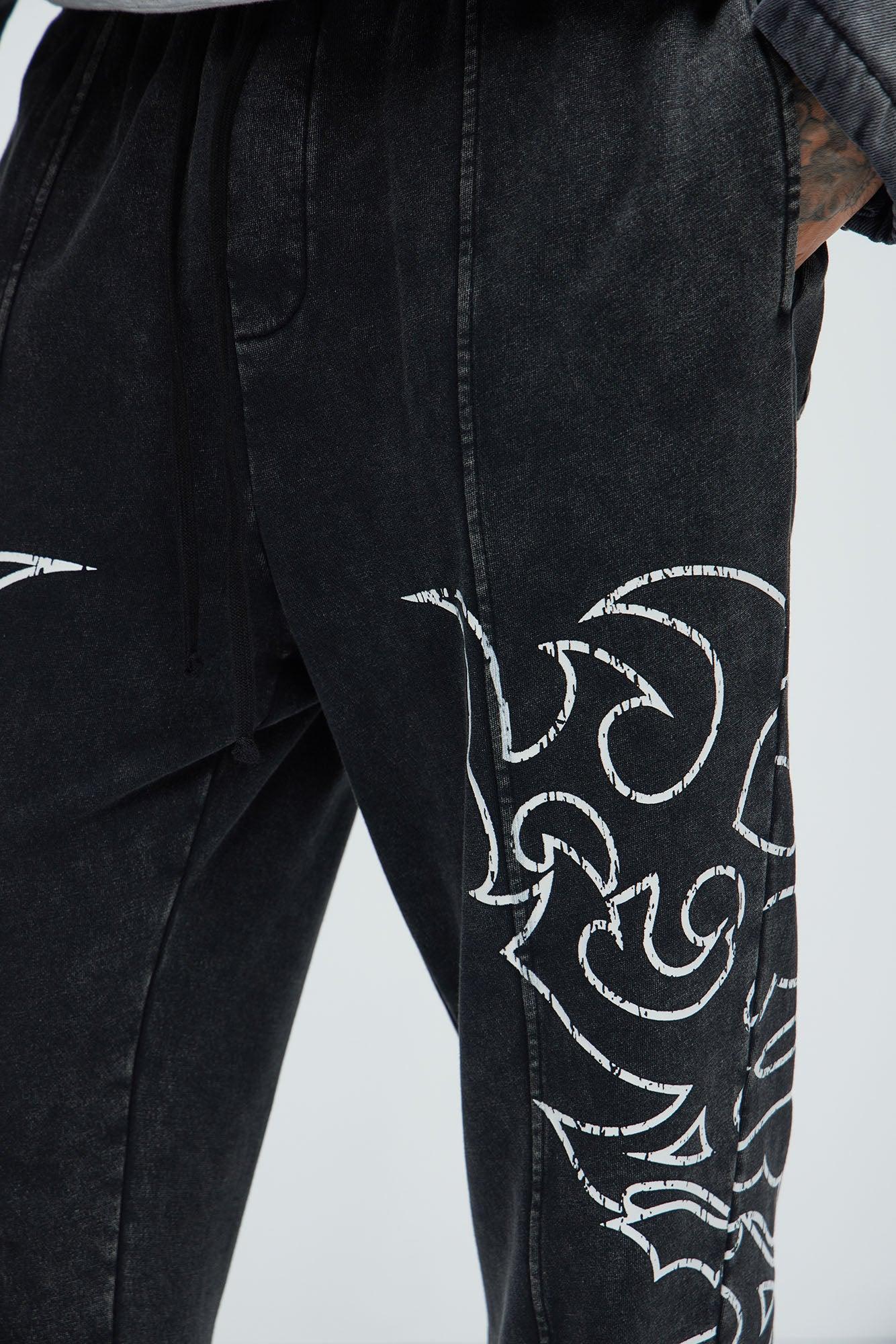 Tyson Savage Mode Straight Sweatpants - Black Wash Product Image