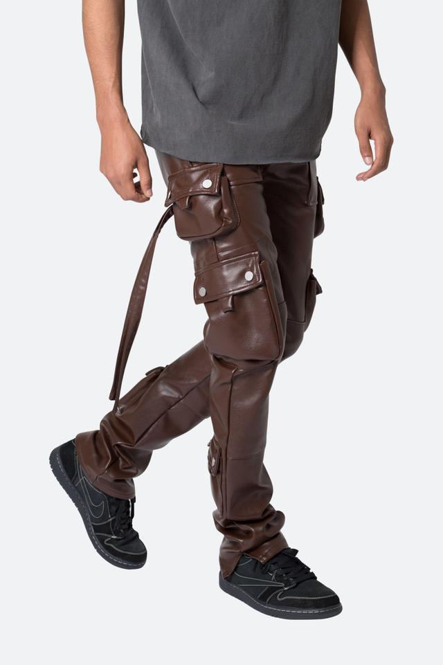 D152 Leather Cargo Pants - Brown Product Image